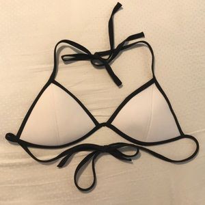 White and black bikini top